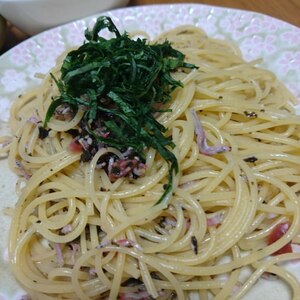 梅こぶ茶入り☆梅とじゃこのパスタ